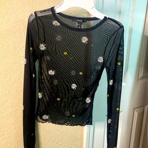 Women Mesh (See Through) Long Sleeve Top